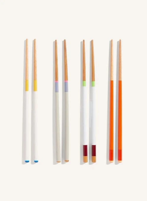 Hay - Striped Bamboo Chopsticks - Set of 4