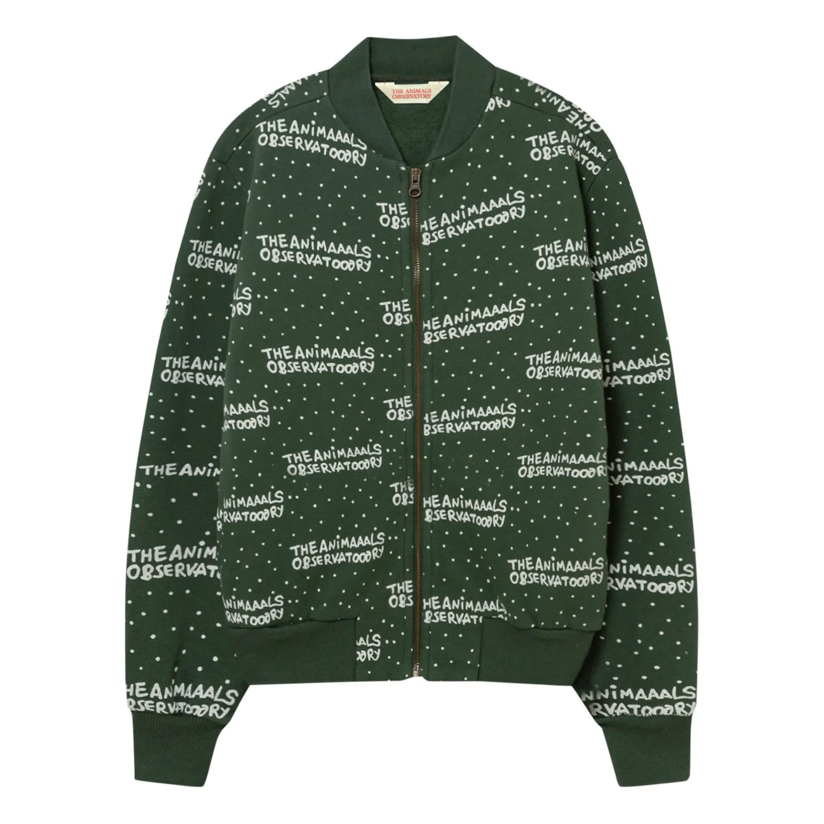 The Animals Observatory - Zebra Zip-up Sweatshirt | Dark Green