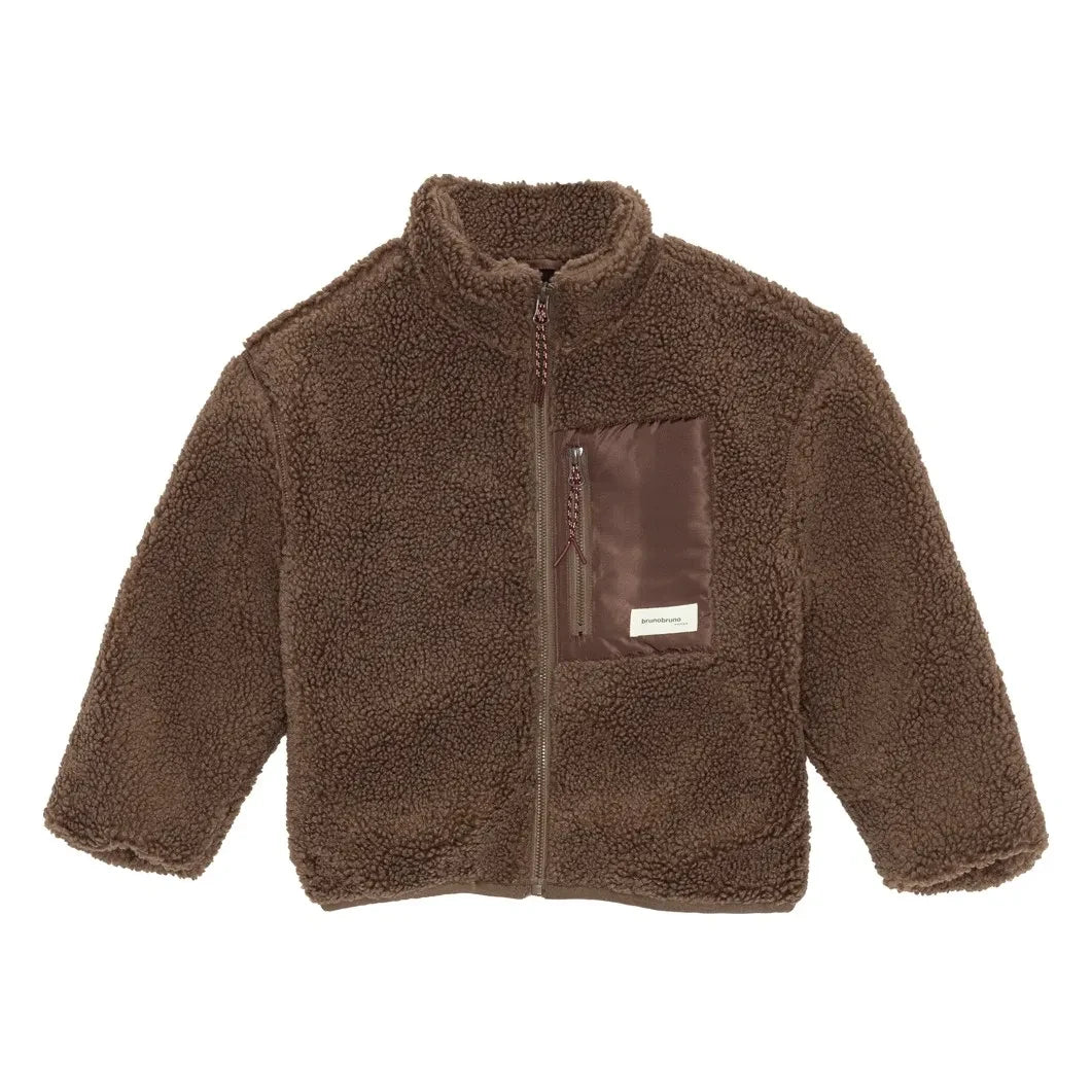 brunobruno nation - Rori Fleece Jacket Made from Recycled Fibers | Brown