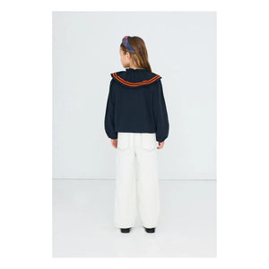 Tinycottons - Striped Collar Blouse | Dark Blue