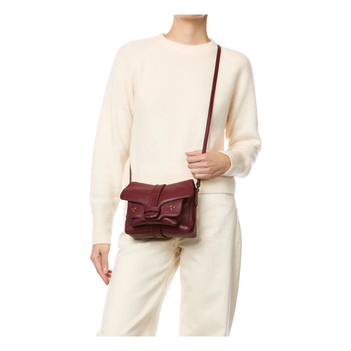 Jérôme Dreyfuss - Harry S Bag Chèvre Grainé | Dark Red