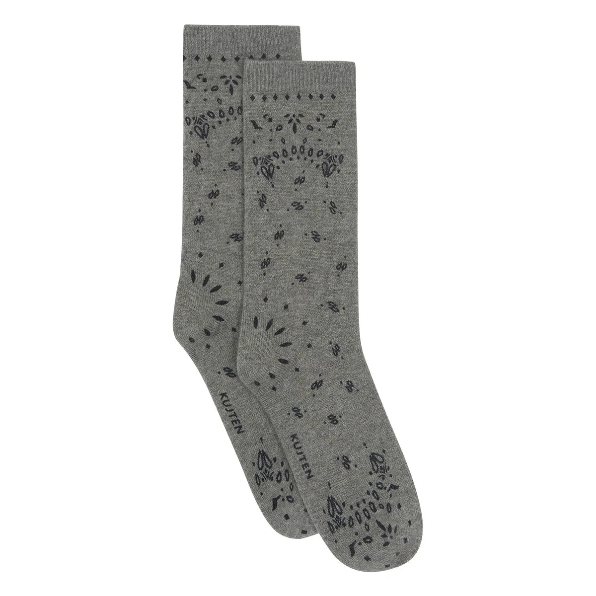 Kujten - Sig Bandana Cashmere Socks | Olive