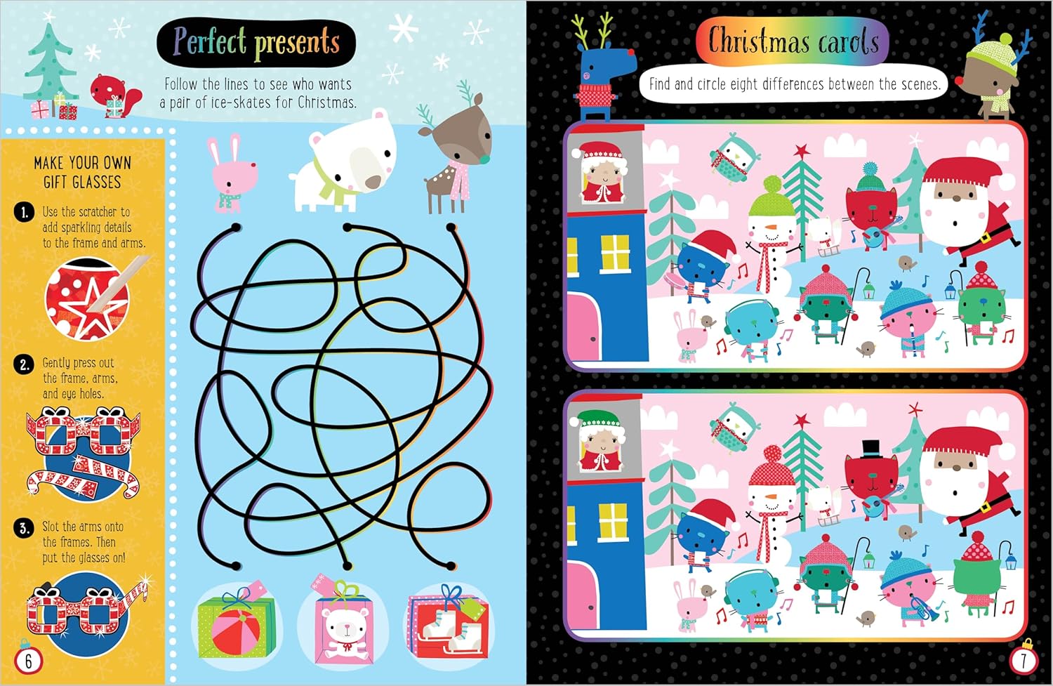 Dinossi - Scratch and Sparkle English Christmas Activity Book