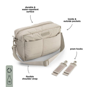 Done by Deer Quilted Stroller Bag - Beige-Changing Bags-Beige-One Size | Natural Baby Shower