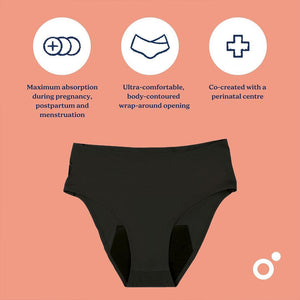 Doomoo Flowly Postpartum Recovery 2 in 1 Underwear - Black-Maternity Underwear-Black-3XL/4XL/5XL | Natural Baby Shower