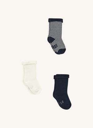 Petit Bateau - Mara Organic Cotton Socks - 3-Pack | Navy