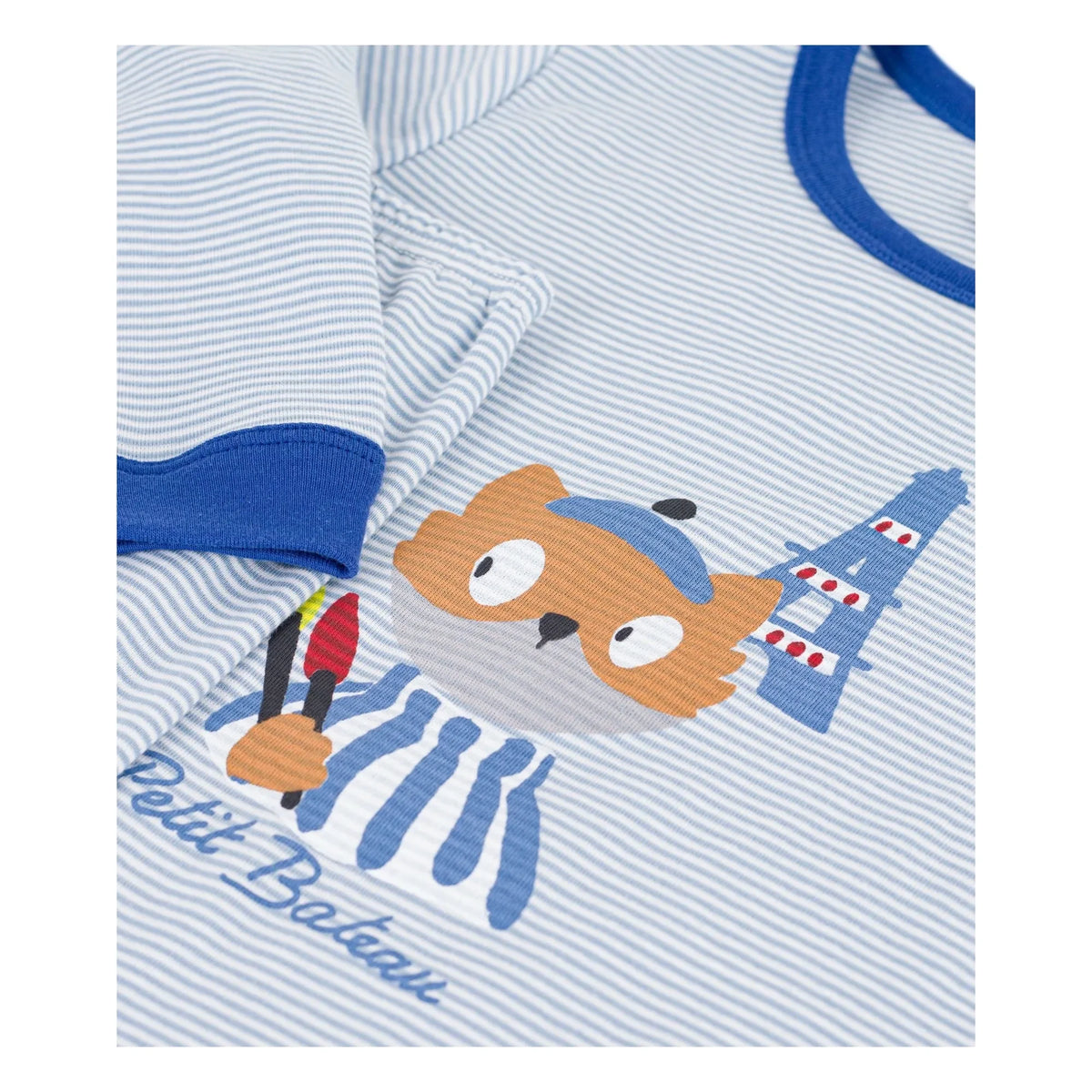 Petit Bateau - Pyjamas Paris Striped Organic Cotton | Blue