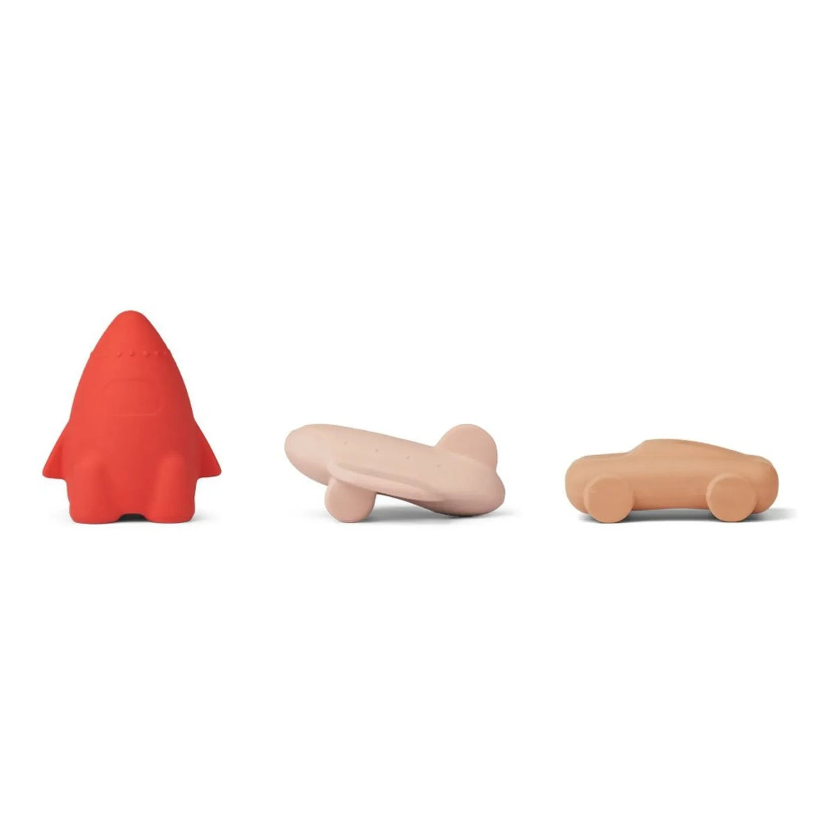 Liewood - Jacob Natural Rubber Toys - Set of 3 | Powder Pink