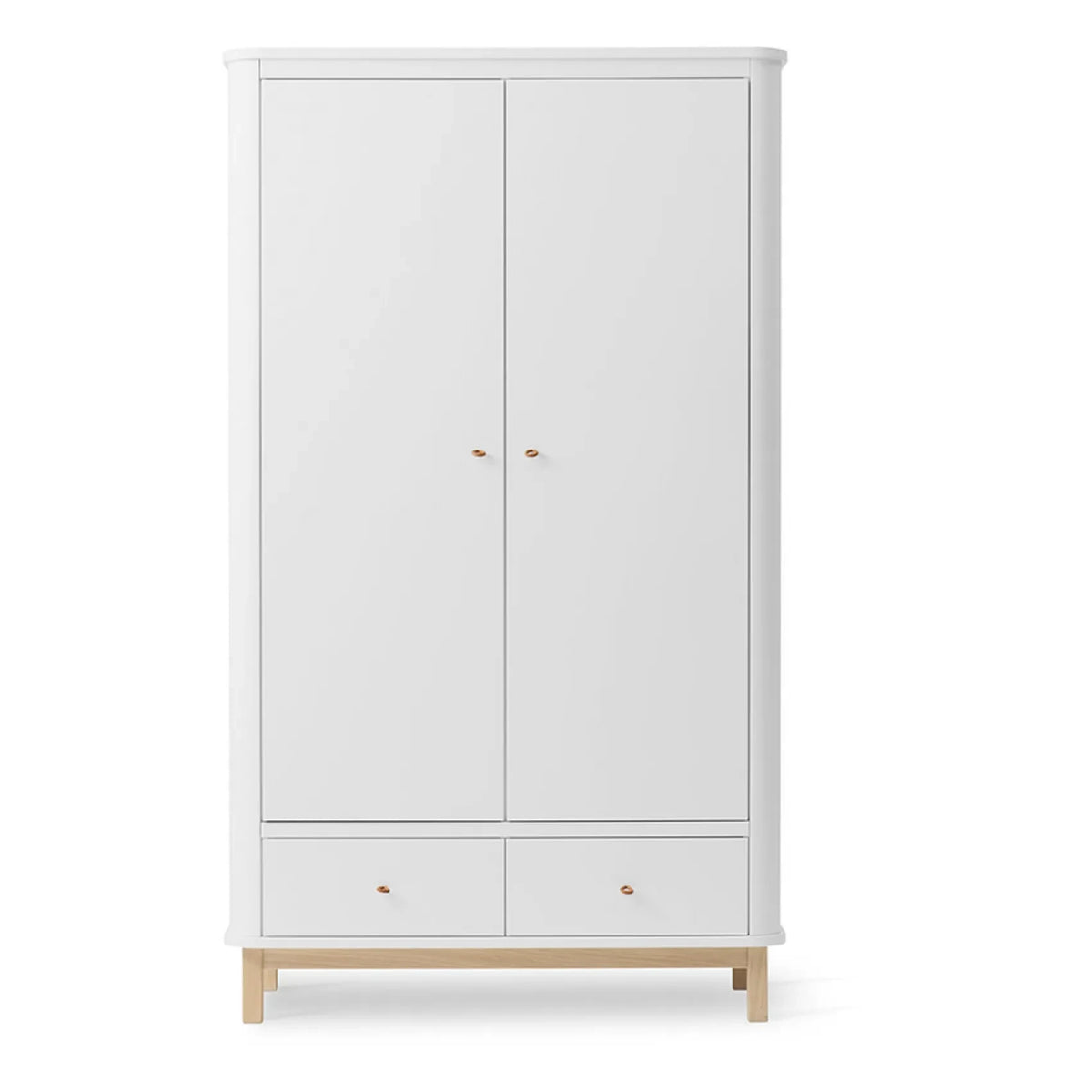 Oliver Furniture - 2-Door Oak Wardrobe | White