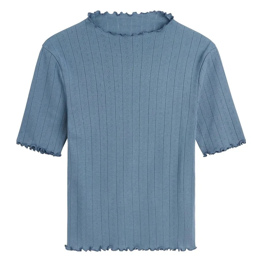 Skall Studio - Edie Organic Cotton T-Shirt | Gray Blue