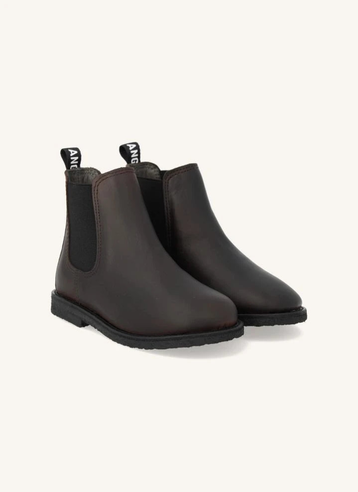 Angulus - Cross-Strap Chelsea Boots | Dark Brown