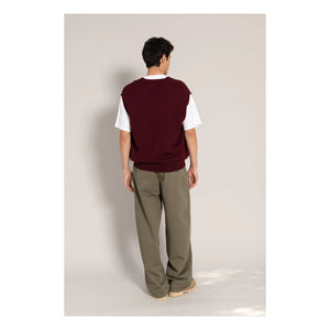 Smallable Man - Baxter Sleeveless Merino Wool Sweater | Burgundy