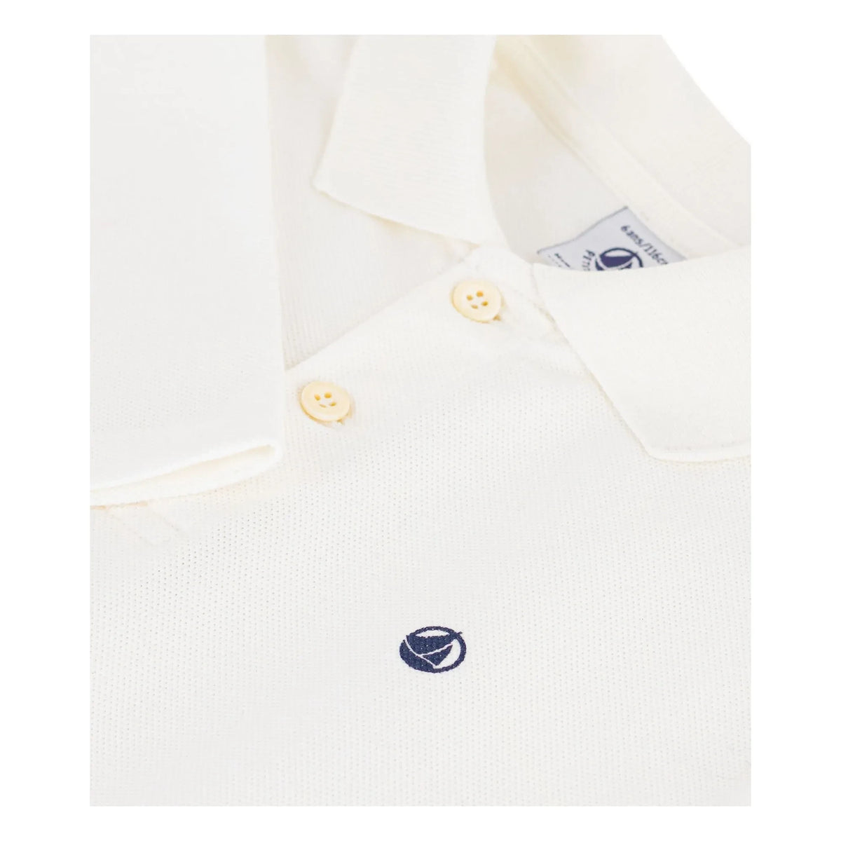 Petit Bateau - Organic cotton logo polo shirt | Ecru