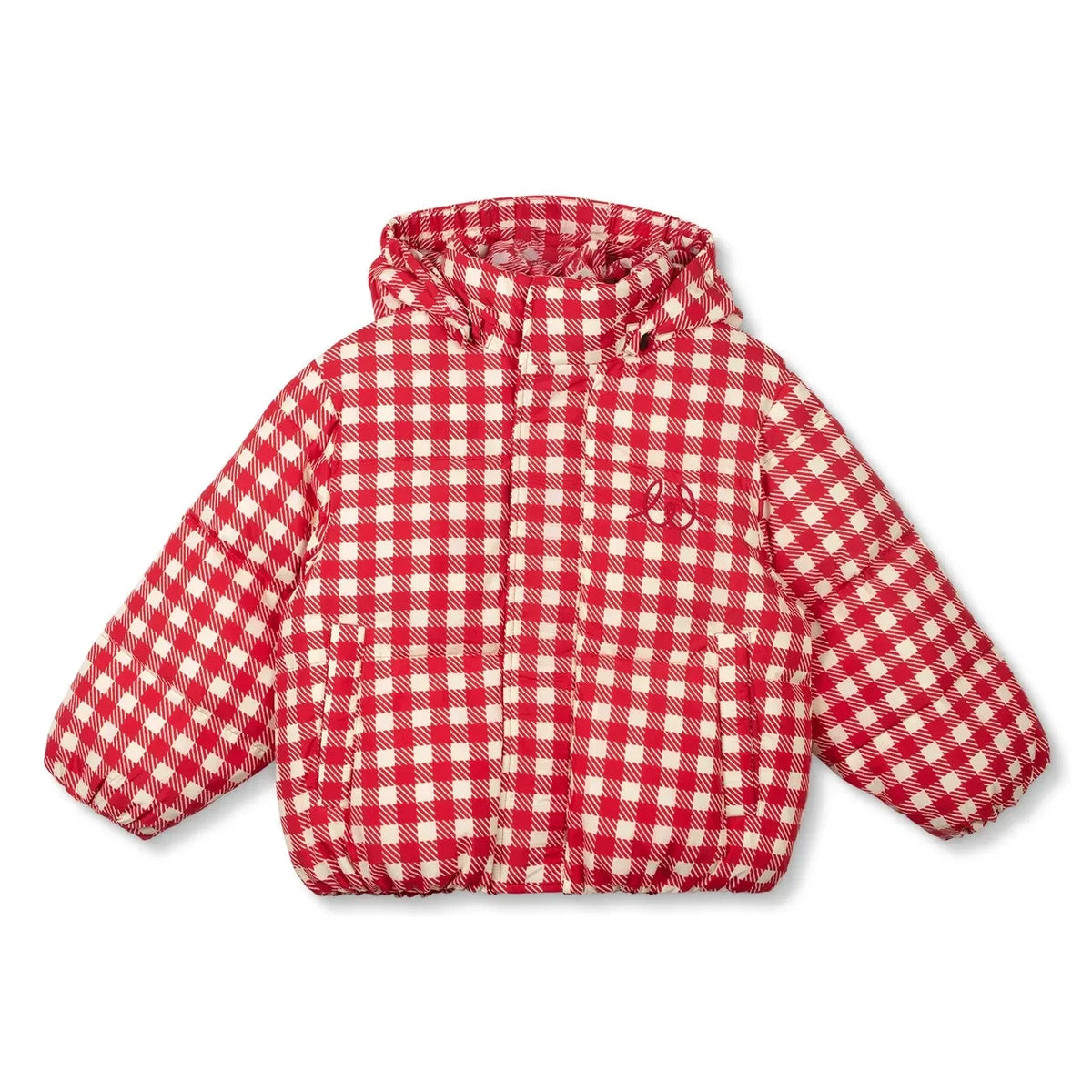 Wynken - Vichy Puffer Jacket | Red