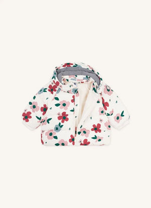 Petit Bateau - Baby Floral Puffer Jacket | Ecru