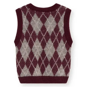 the new society - Dune Sleeveless Sweater | Burgundy