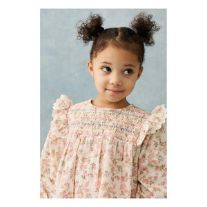 Louise Misha - Floral Organic Cotton Saralou Dress | Cream