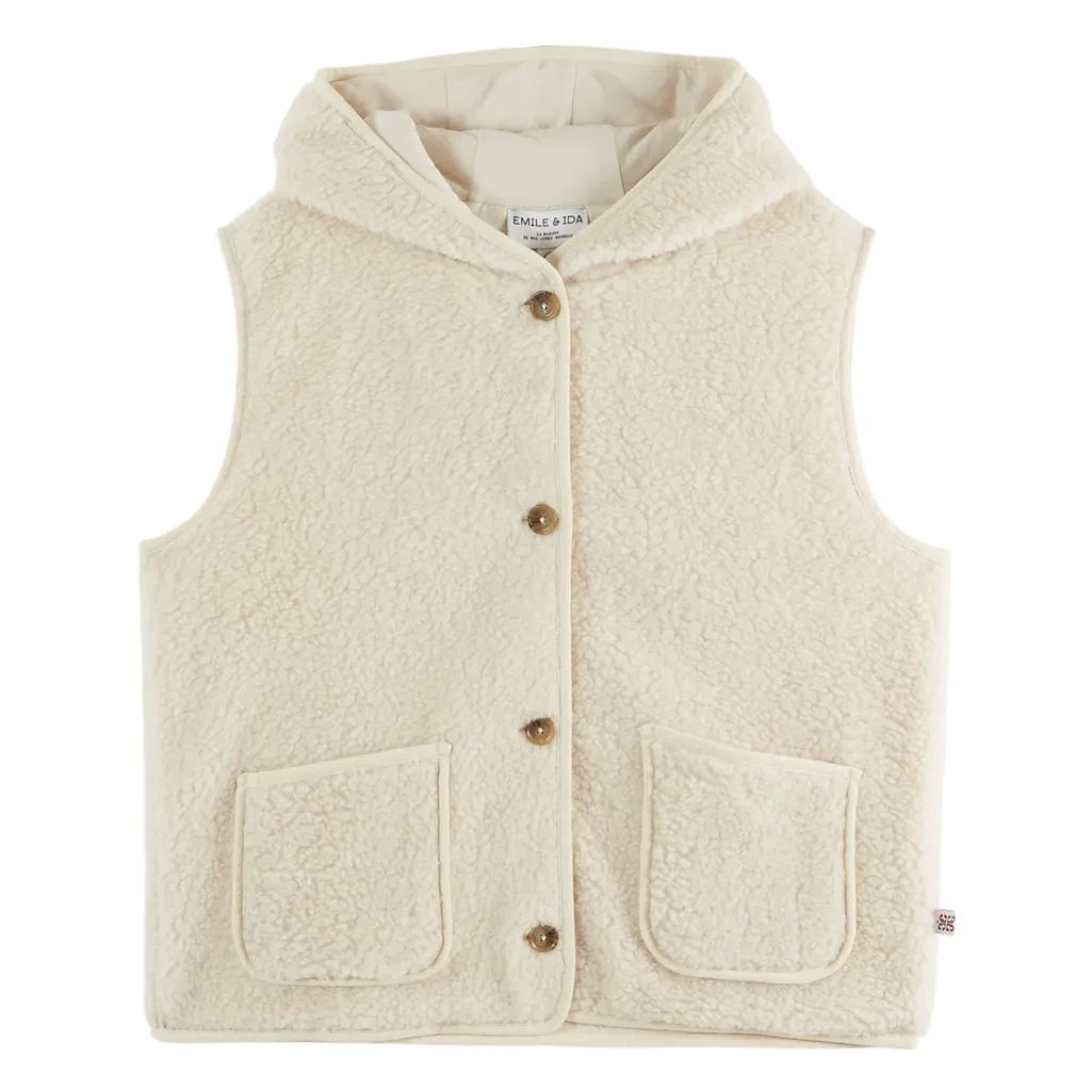 Emile et Ida - Ecru Sleeveless Jacket | Ecru