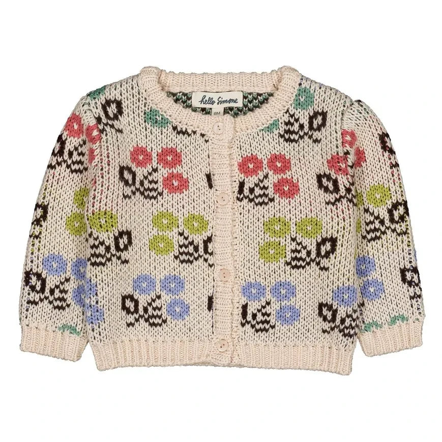 Hello Simone - Jeannette Floral Pattern Cardigan | Cream