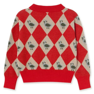 Tinycottons - Argyle Wool Sweater | Red