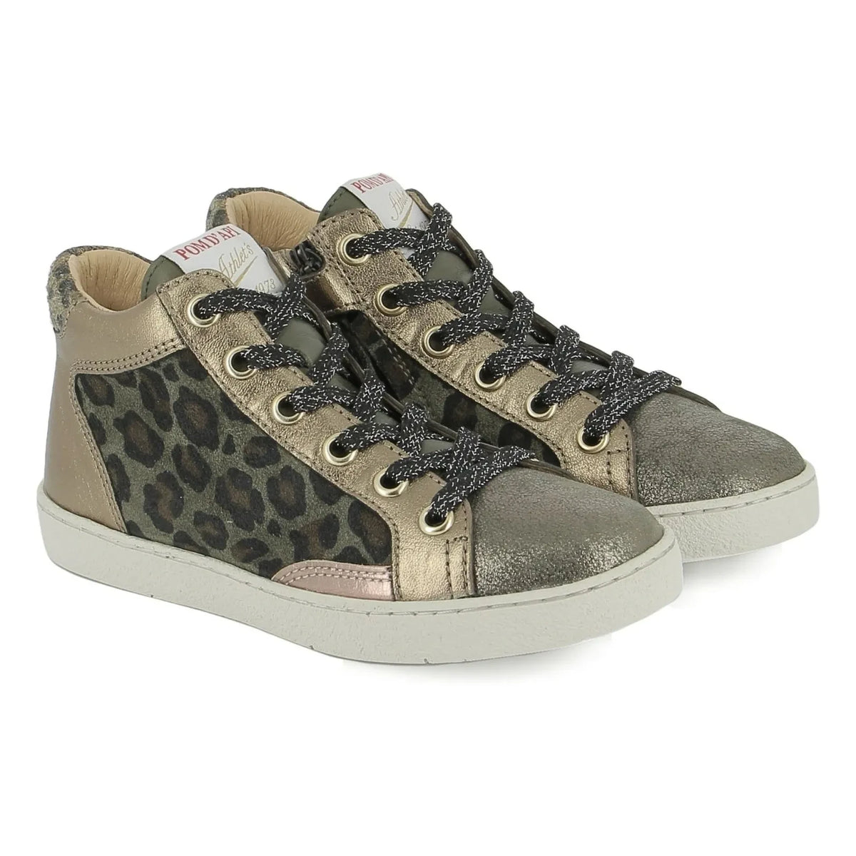 Pom d'Api - Top Touch Lace Leopard Sneaker | Gold