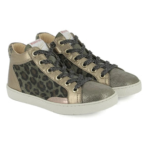 Pom d'Api - Top Touch Lace Leopard Sneaker | Gold