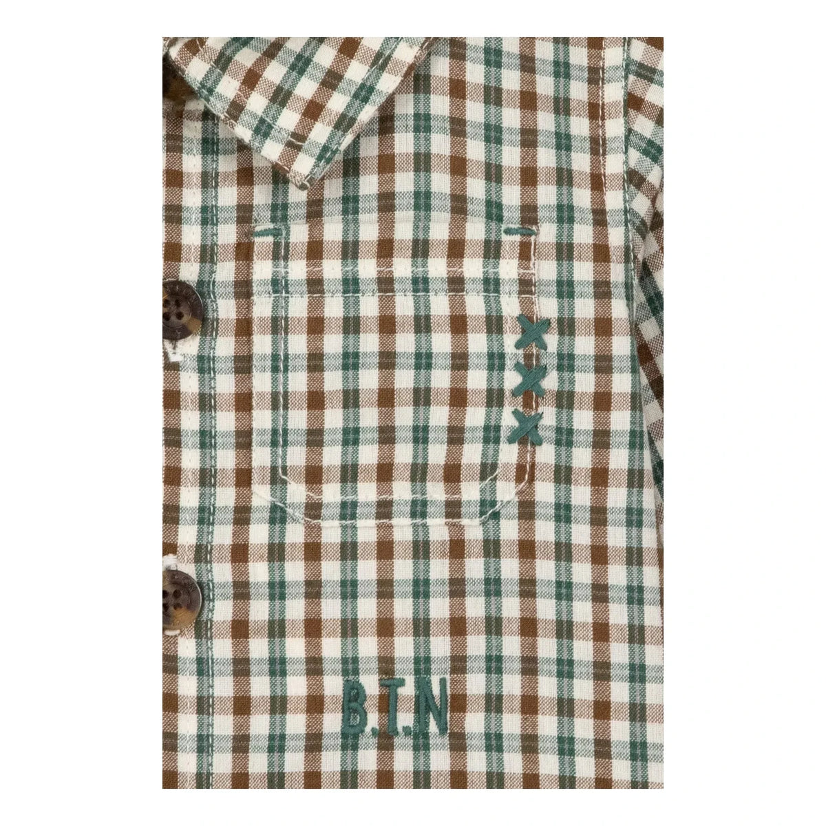 Bonton - Paf Checkered Baby Shirt | Green