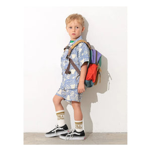 Ocean&Ground - Multi-Colored Block Backpack | Emerald Green
