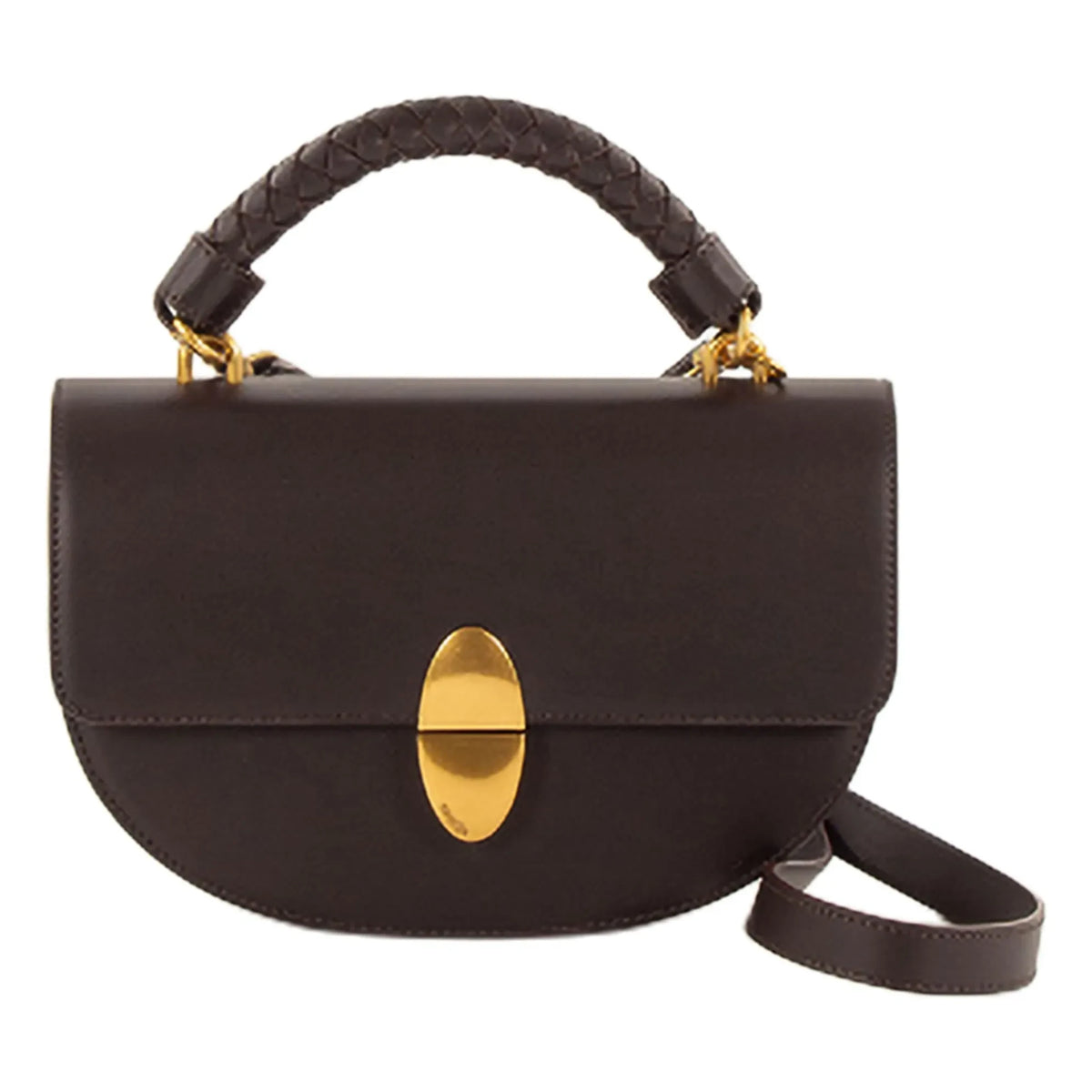 Sessùn - Round Tesoro Leather Bag | Coffee