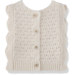 1+ in the family - Paris Sleeveless Merino Wool Sweater | Ecru