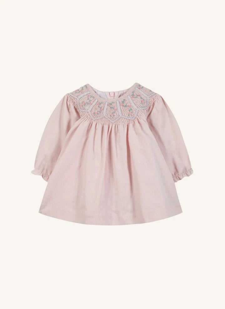Tartine et Chocolat - Flower Embroidered Gathered Dress | Pink