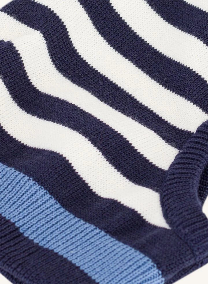 Petit Bateau - Striped balaclava | Midnight blue