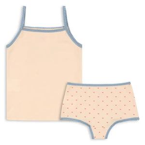 Konges Sløjd - Organic Cotton Teddy Bear Print Brief and Tank Top Set | Light Pink