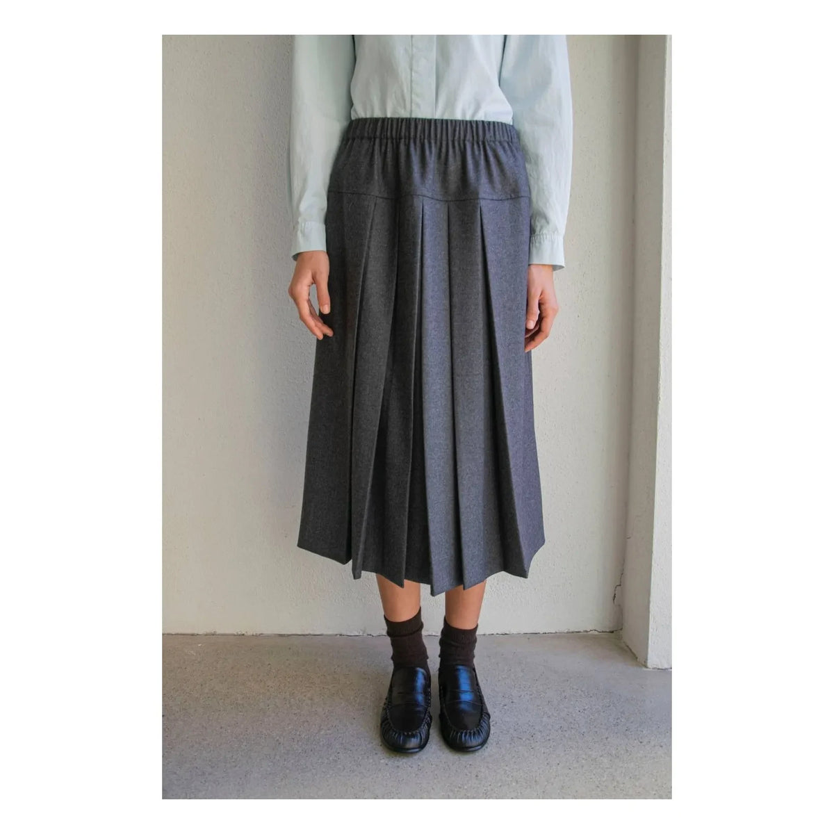 THEAVANT - Pleated Wool Skirt | Gray