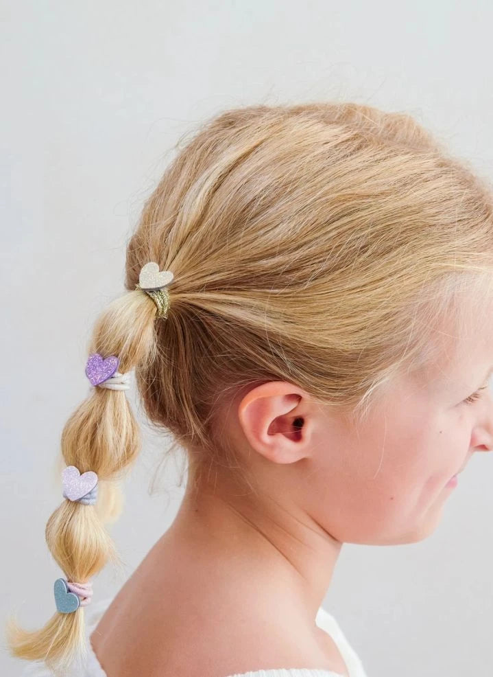 Mimi & Lula - Set of 8 Small Heart Hair Clips | Pale Pink