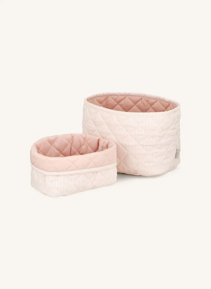 Cam Cam - Classic Striped Storage Baskets - Set of 2 | Pink