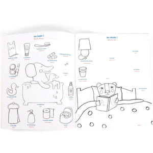 Moulin Roty - Bilingual Coloring Book - Les Popipop