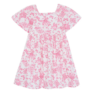 Tartine et Chocolat - Floral Pattern Dress - Toile de Jouy Inspired | Pink
