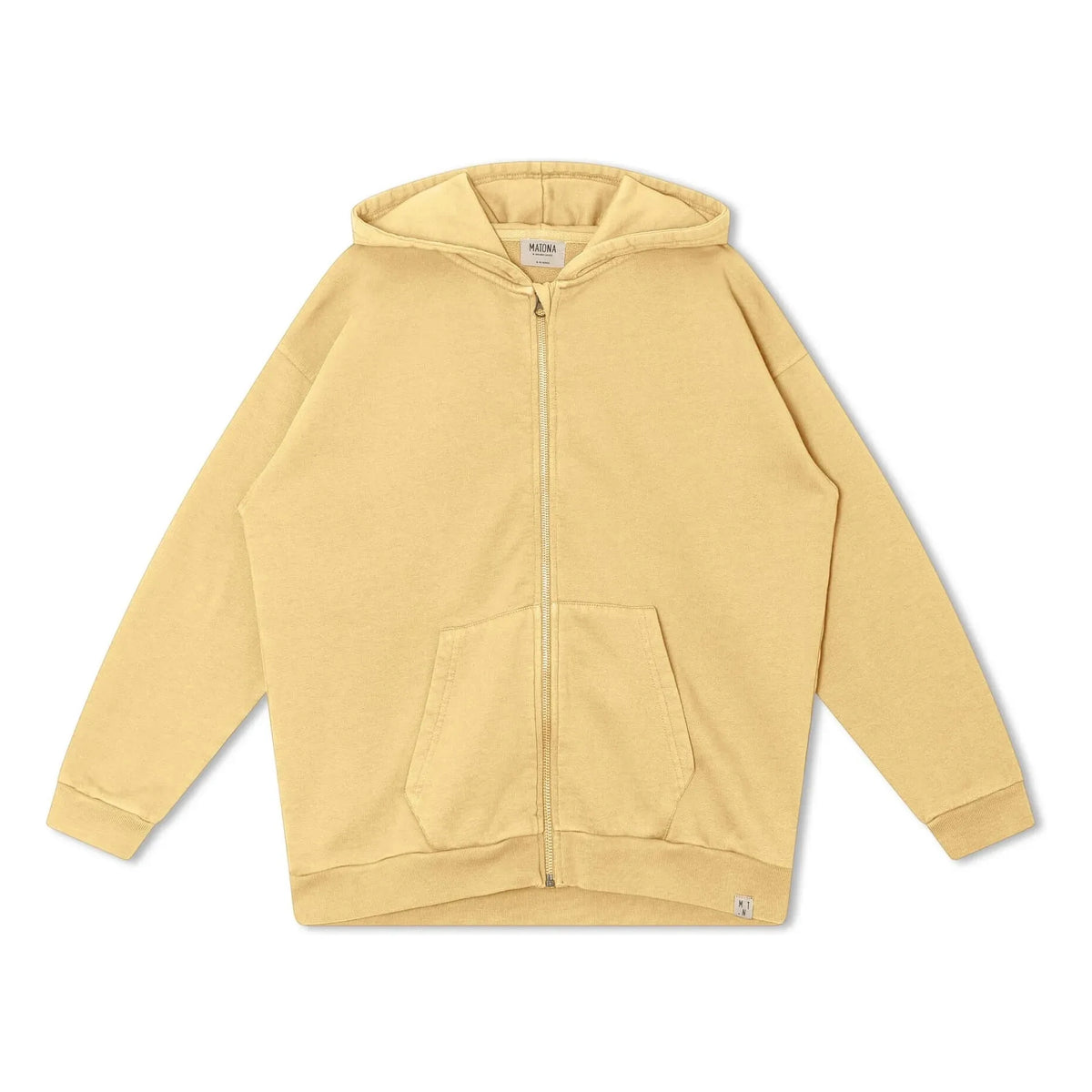 Matona - Organic cotton hooded zip-up sweatshirt | Pale yellow