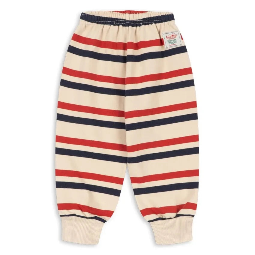 Konges Sløjd - Loupy Striped Organic Cotton Jogger Pants | Beige