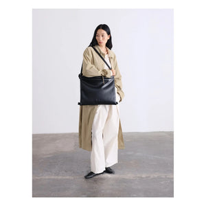 Olend - Folded Vegan Leather Bag | Black