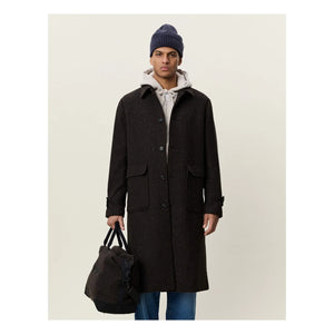 Les Deux - Herringbone Wool Coat | Dark Brown