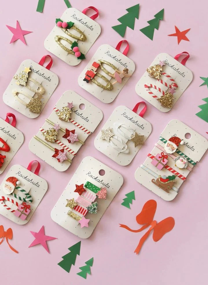 Rockahula Kids - 4-piece Sparkly Fir Tree Clip Set | Gold