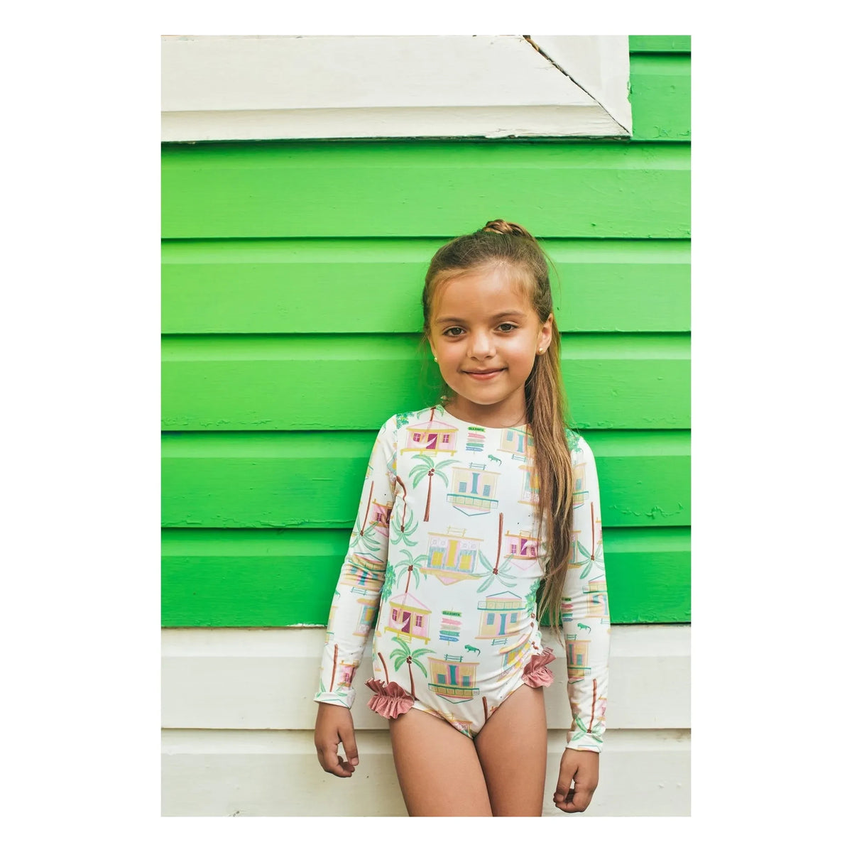Pepita & Me - Alana Island Long Sleeve Swimsuit | Ecru
