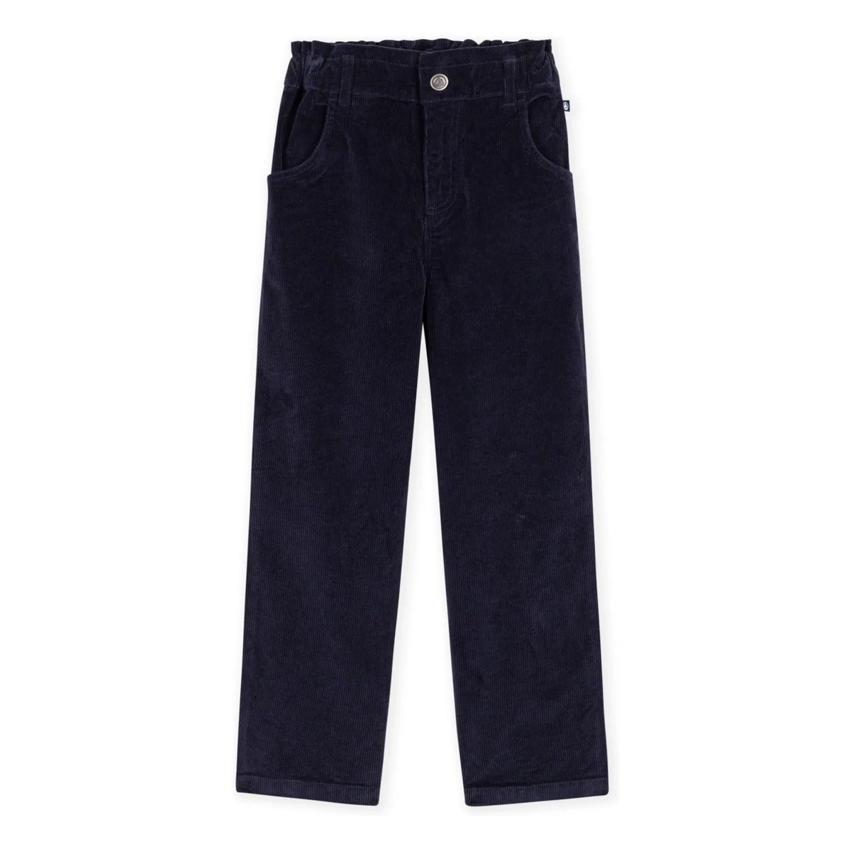 Petit Bateau - Paper Bag Trousers Velvet Organic Cotton | Navy