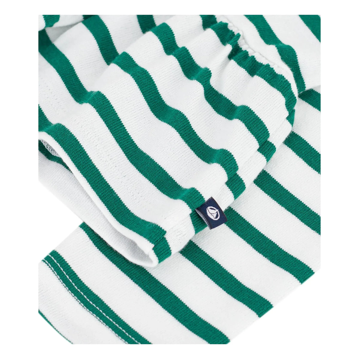 Petit Bateau - Ruffled Navy Striped T-Shirt | Green