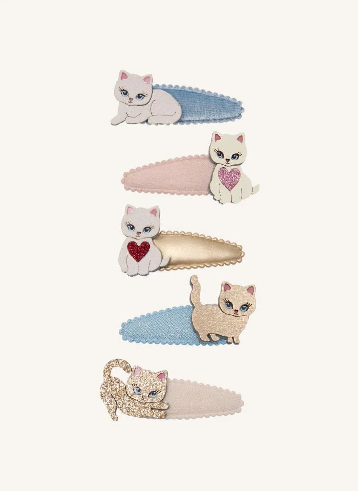 Mimi & Lula - Pale Pink 5-piece Cute Kitten Hair Clip Set