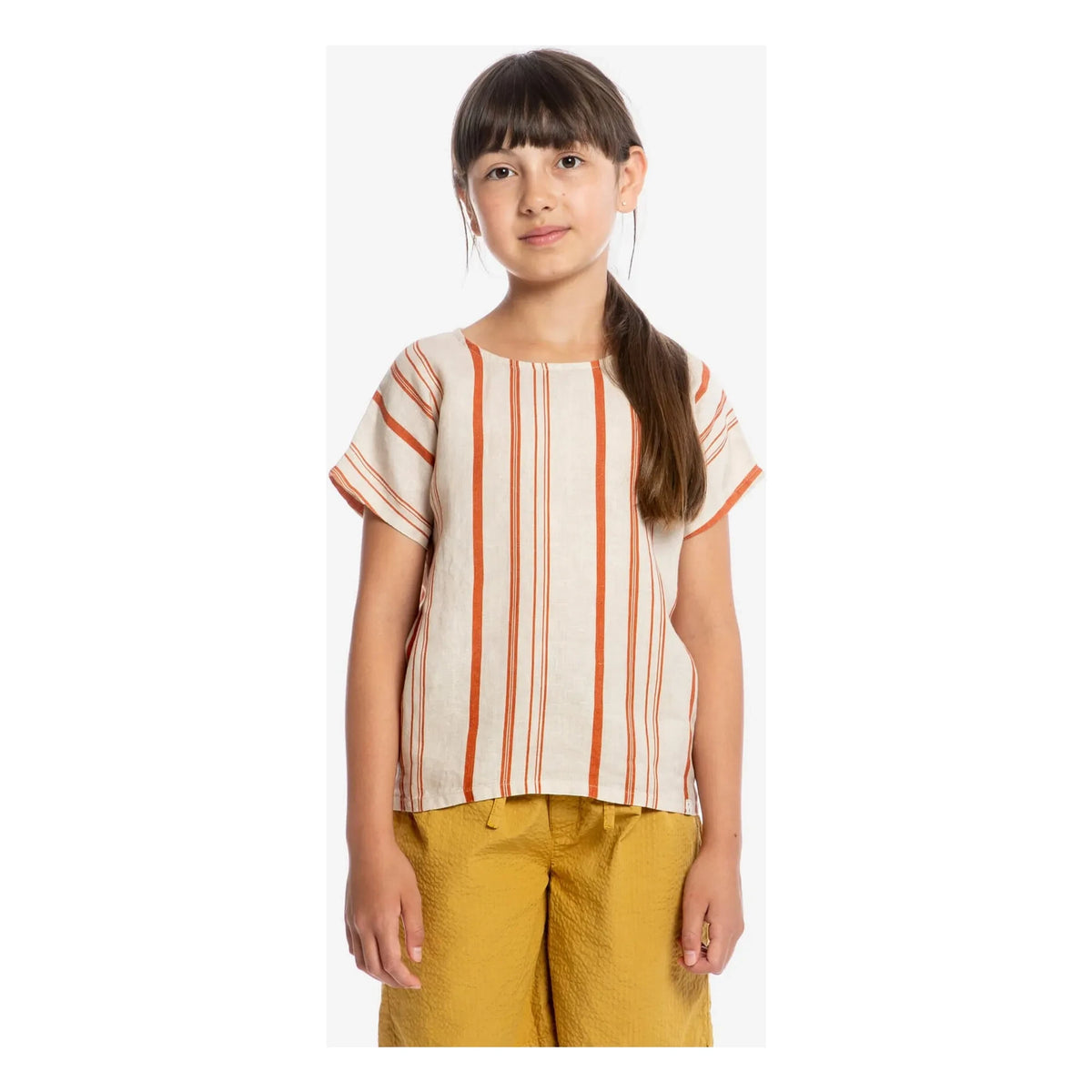 Matona - Easy Striped Linen T-Shirt | Off White