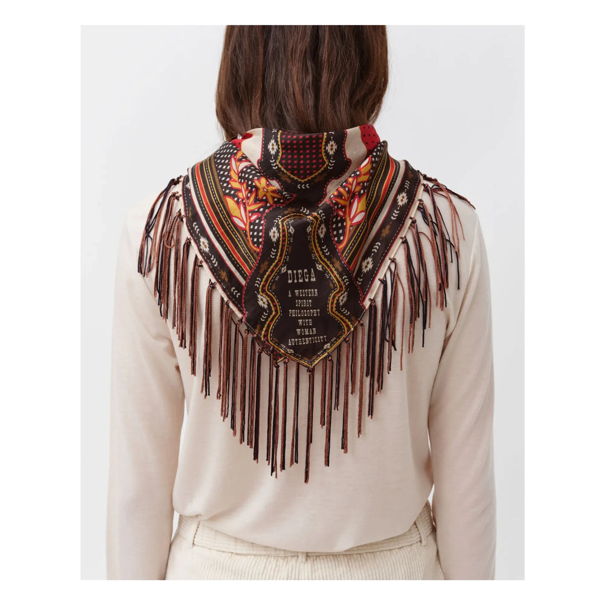 Diega - Fareo Silk Scarf | Red