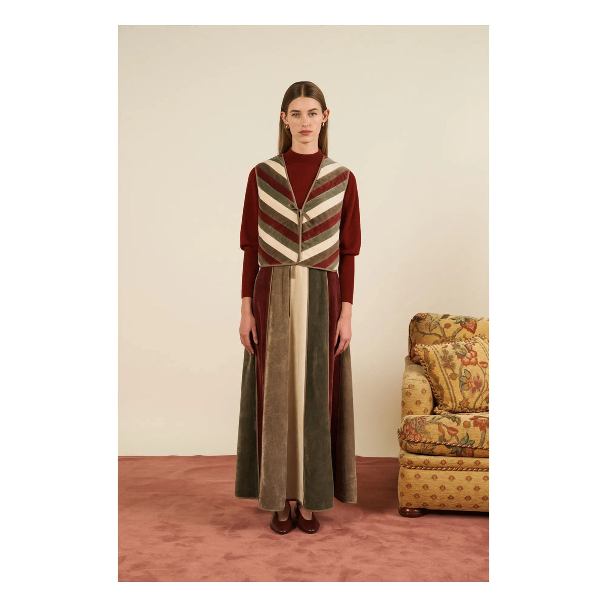 Maria de la Orden - Sao Paulo Velvet Skirt | Khaki